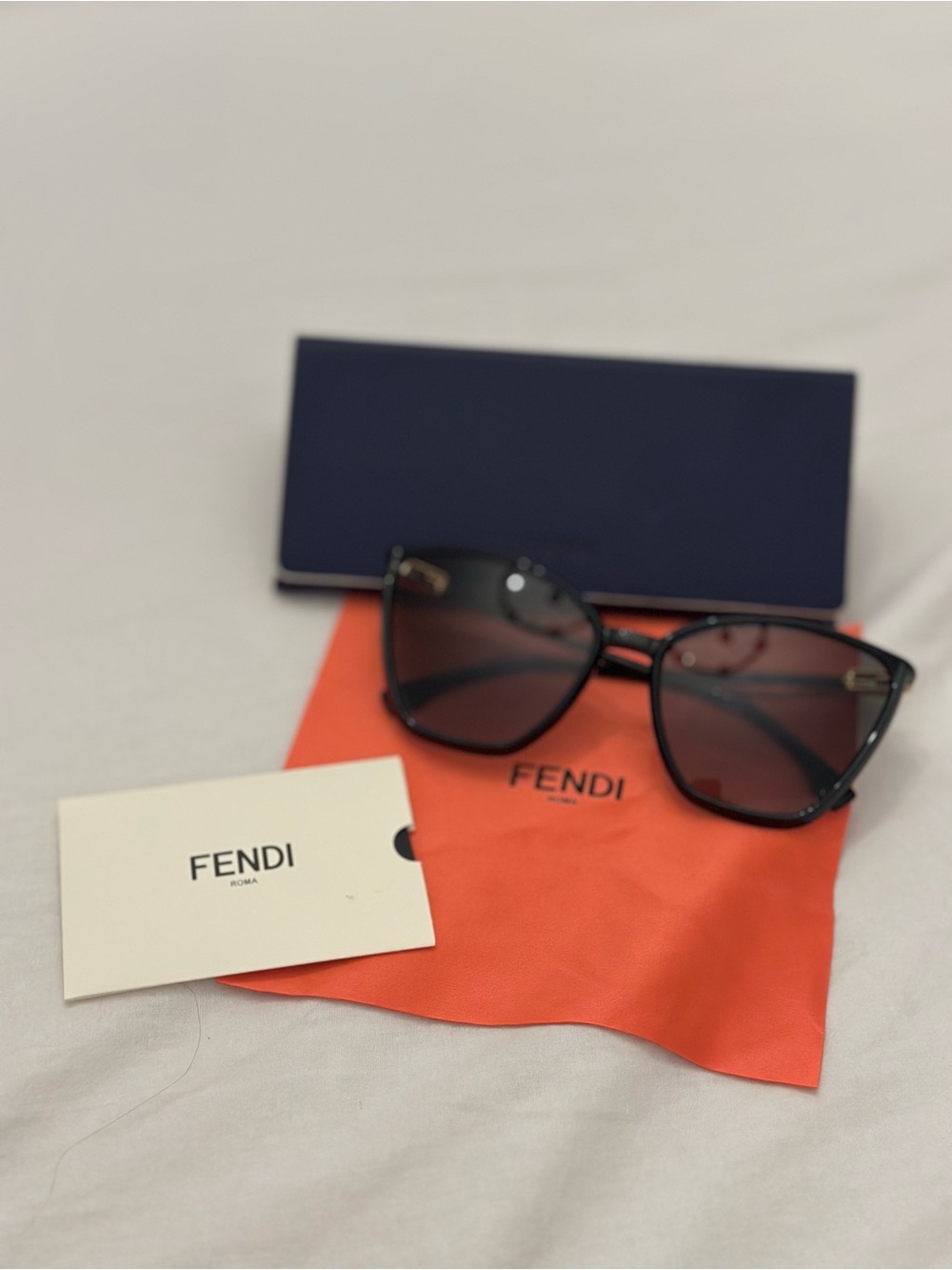 Fendi Black Acetate Oversized Cat-Eye Sunglasses (Model: FF0433/G/S 807/9O)
